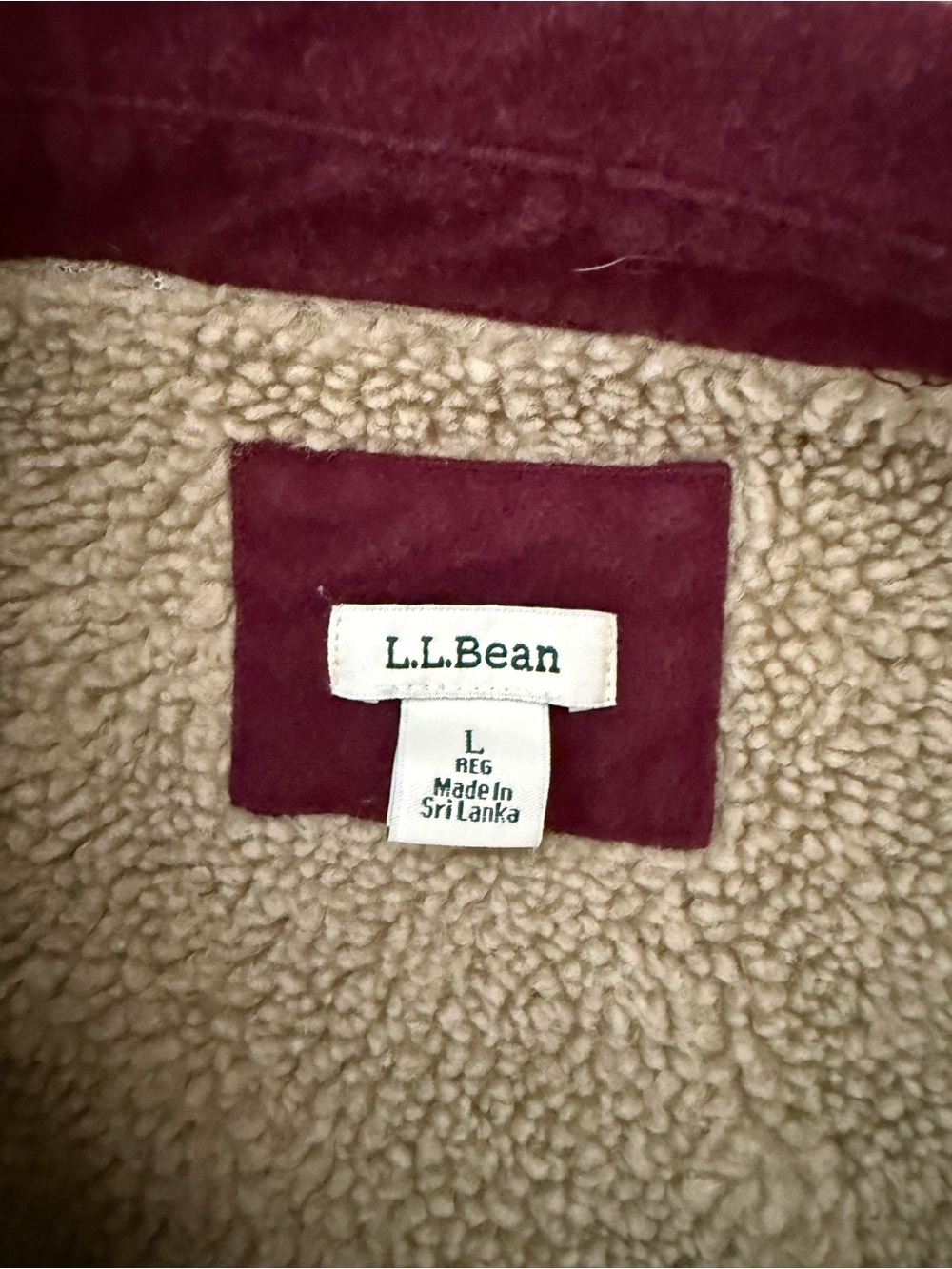 Vintage L.L. Bean Maroon Sherpa-Lined Barn Jacket - Picture 8 of 12